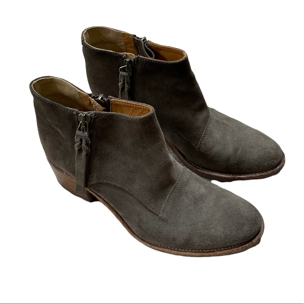 Alberto Fermani Suede Gray Side Zippers Heeled Booties Women’s Size 37.5. U